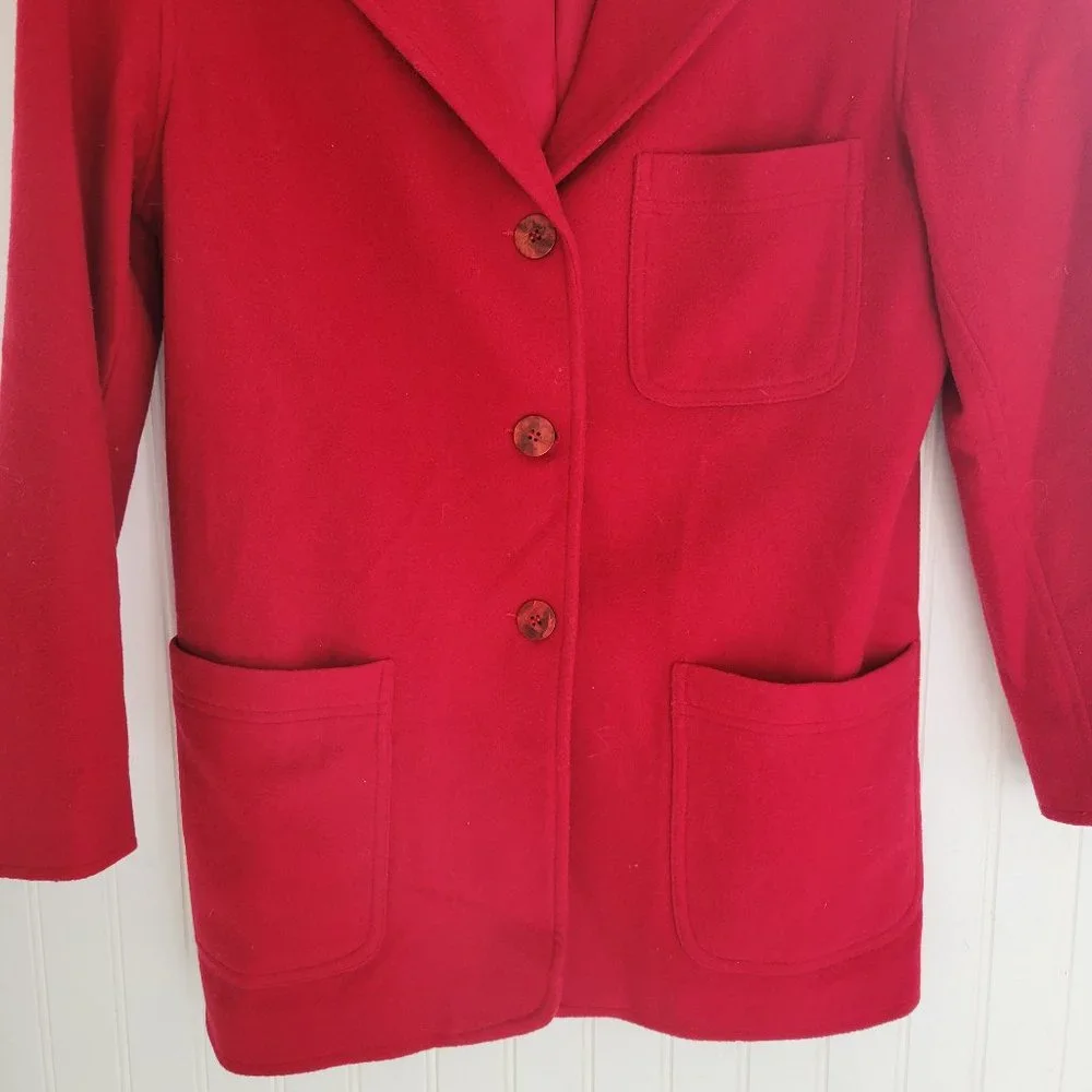 Express Red wool / nylon / cashmere jacket - Picture 4 of 14
